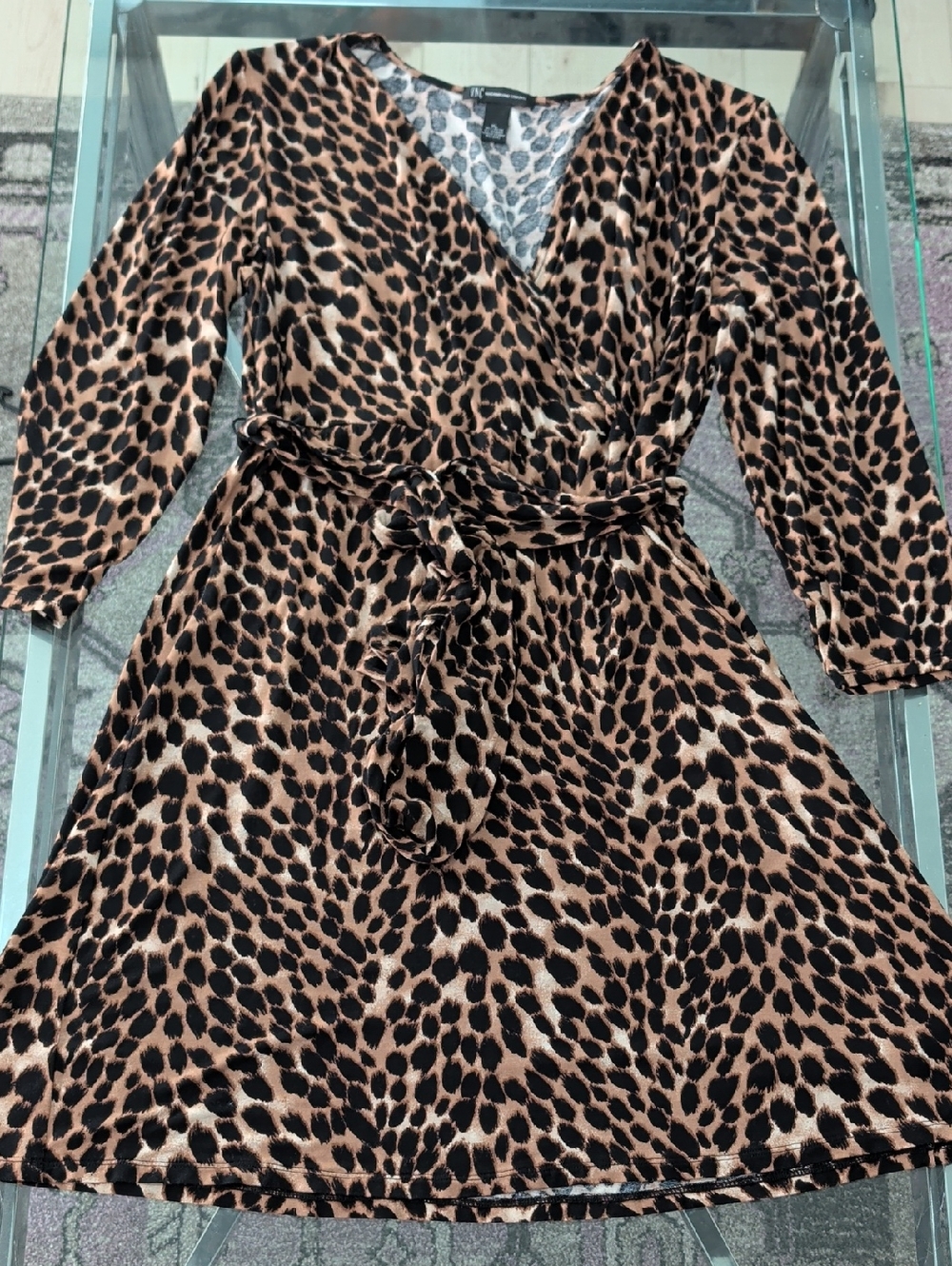 INC International Concepts Animal Print 3/4 Sleeve Dress | Size XL